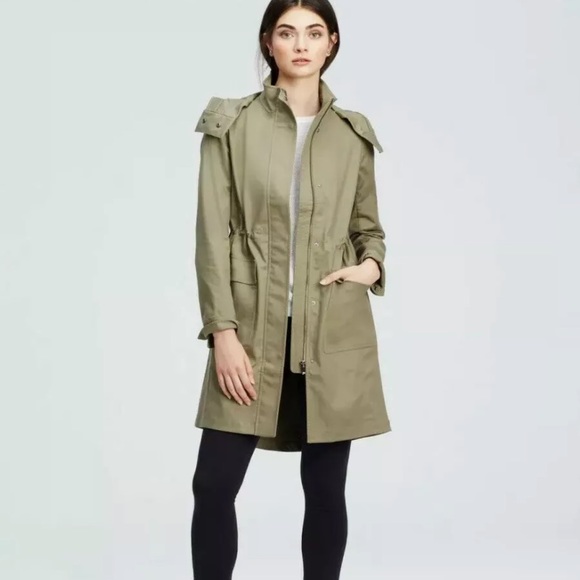 Ann Taylor Anorak Olive Green Hooded Coat Jacket - Picture 2 of 7